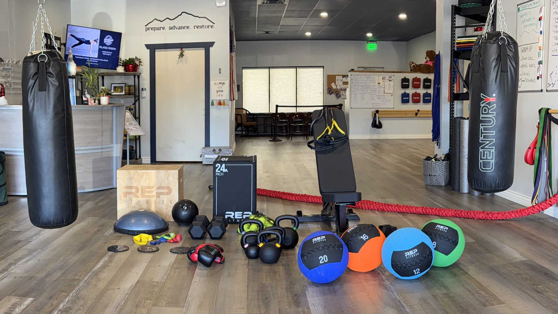 Training studio and equipment at Rocky Mountain Sports Club